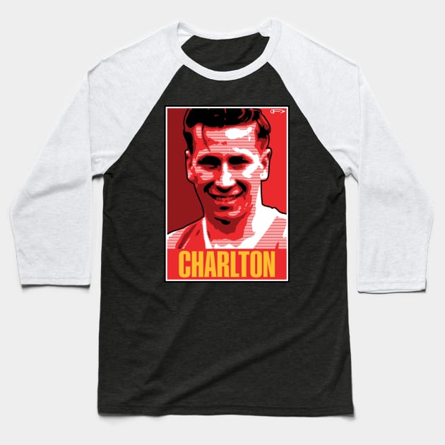 Charlton - MUFC Baseball T-Shirt by David Foy Art